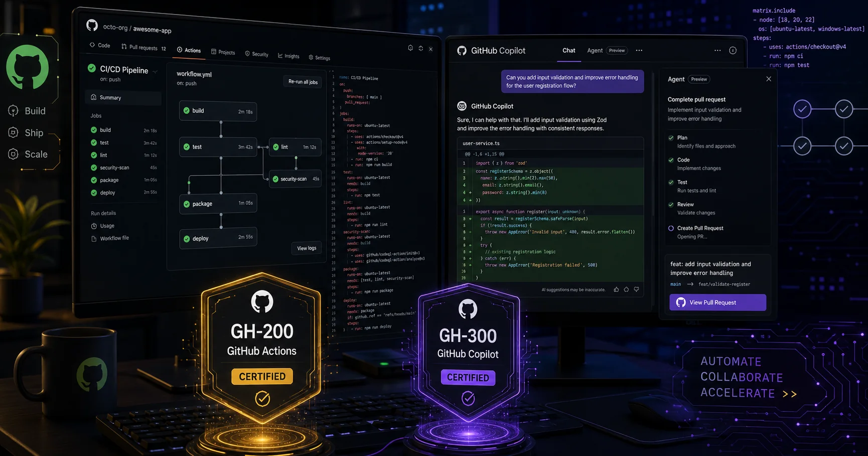 GitHub Actions + Copilot Certifications 2026